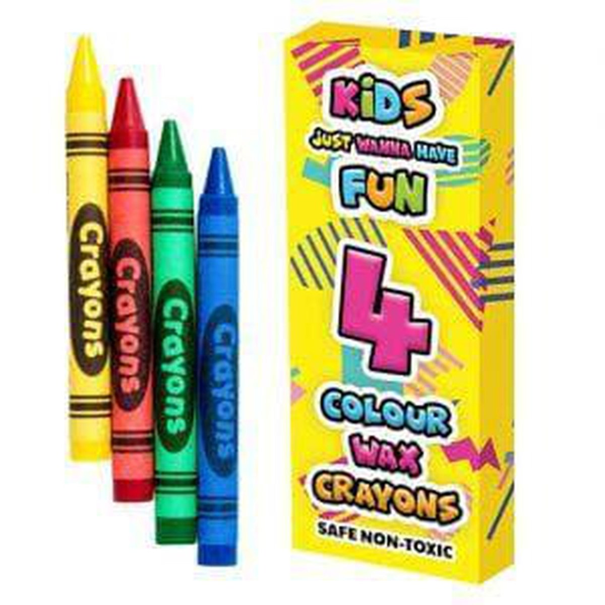 Wax Crayons Coloured 4 Pack - PoundToys